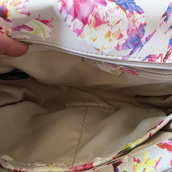 INC Sibbell Floral Faux Leather Envelope Shoulder Bag Clutch Gold Chain - Picture 8 of 16